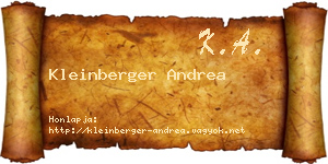 Kleinberger Andrea névjegykártya